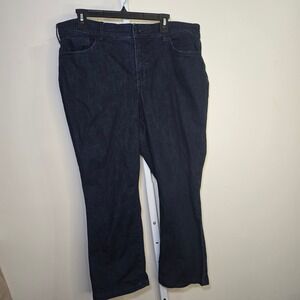 NYDJ Marilyn Straight Leg Jeans Dark Indigo‎ Blue Denim Womens Plus Size 18WP